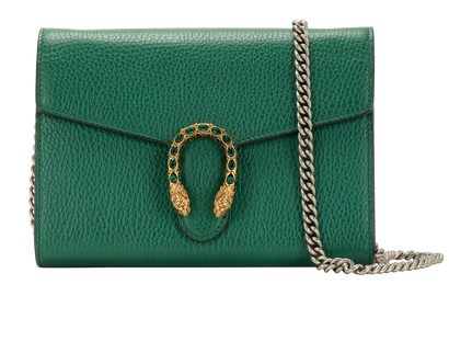 Dionysus Wallet On Chain, &pound;750, Handbags, Green, Leather, Front view